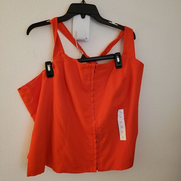 Future Collective Red Cotton Blend Halter Top Size 3X NWT - Picture 4 of 7